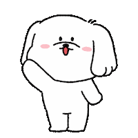 mengr0 hello hi 강아지 뽀송 Sticker