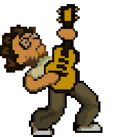 Acoustic Guitar Pixel Sticker