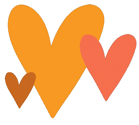 Orange Hearts Sticker