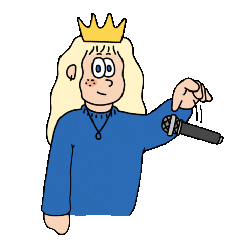 King Mic Drop Sticker by HapaKristin