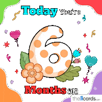 6 Months Old Baby Bee Sticker by TheEcards.com