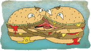Hamburger Kissing GIF by Richie Brown