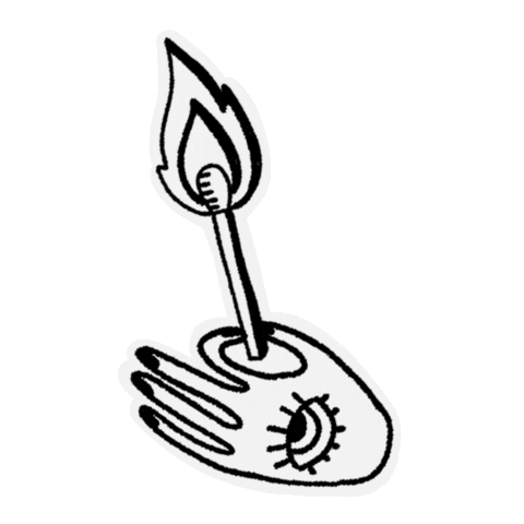 miriahhernden giphyupload fire hand eye Sticker