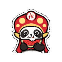 haidilaohuoguo panda stare hmm watching Sticker