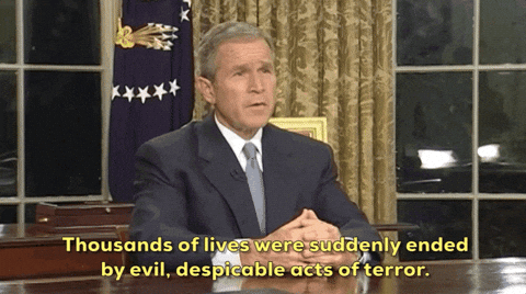 giphyupload giphynewsarchives never forget september 11 george w bush GIF