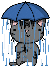 Cat Raining Sticker by Tutimon