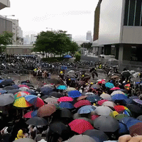 Crowd Chants During Protest Against Hong Kong Extradition Bill