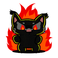 budjifriends angry fire cats mad Sticker