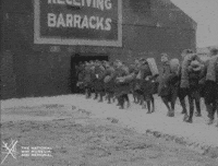 NationalWWIMuseum black and white military footage soldiers GIF