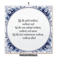 Geld Wijsheid Sticker by Tegelspreuken.nl
