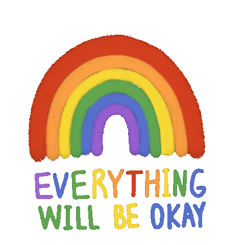 Kyliek_illustration happy rainbow home office Sticker
