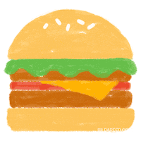 eat fast food Sticker by Bilbareed