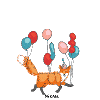dengodafen fox ballons rav kalas Sticker