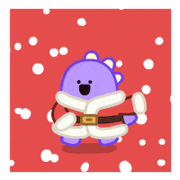 Merry Christmas Cute Dinosaur GIF by DINOSALLY