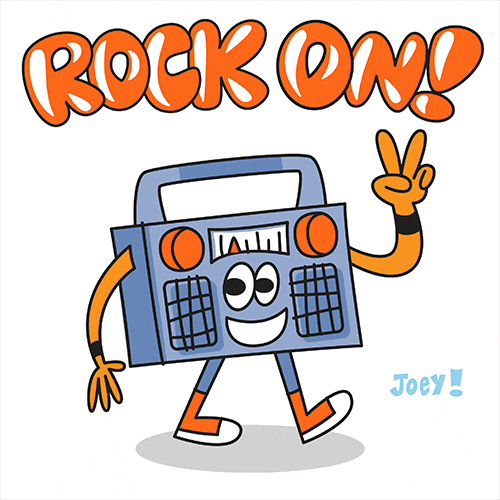 Rock And Roll Boom Box GIF by joeyahlbum