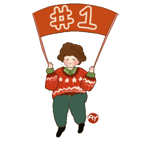 Sitting Number 1 Sticker