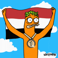 Gold Medal Flag GIF by shremps