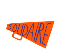 quebecsolidaire loud speaker megaphone crier Sticker