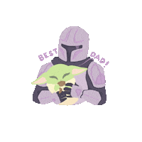 Ilustracici dad father baby yoda ilustracici Sticker