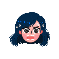 Scared Girl Sticker