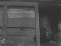 NationalWWIMuseum black and white train military horses GIF