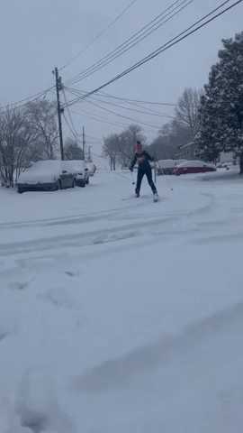 Neighborhood Skier Measures 'Three Y'alls' of Snow in Cincinnati
