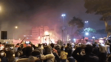 Police Use Tear Gas to Disperse Protesters Demonstrating Against New President