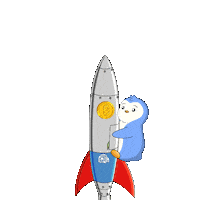 To The Moon Crypto Sticker by Pudgy Penguins