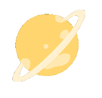 pilarios yellow planet galaxy saturn Sticker