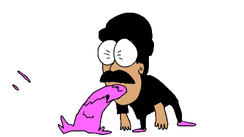 Puke Richie Sticker by deladeso