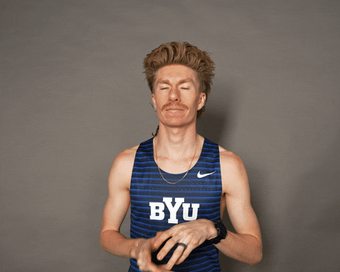 Celebration Trackfield GIF by BYU Cougars
