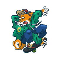 Sh18ainu skateboard mooz skatedog sh18a Sticker