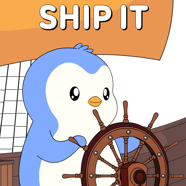 Penguin Ship It Sticker by Pudgy Penguins