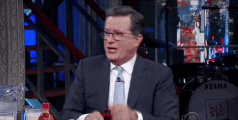 stephen colbert hot ones GIF