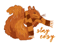 shopdixi fall autumn squirrel cosy Sticker