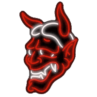 ignatevink red japan neon mask Sticker