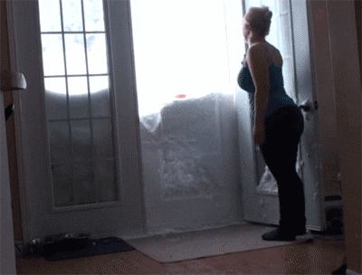 cat snow GIF