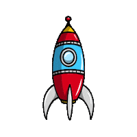 WTFSocial flying rocket rakete unge Sticker