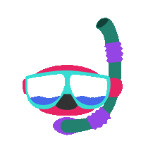 Under The Sea Snorkel Sticker by Hostelworld