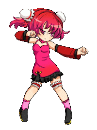Lunime fight anime girl red Sticker