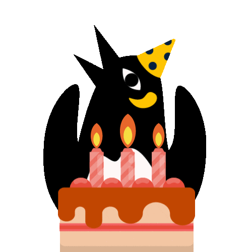 Happy Birthday Penguin Sticker by DANTO Studio