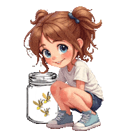 Boys Girls Fireflies Sticker