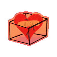 mrcatlion heart box vaporwave broken heart Sticker