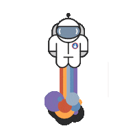 space rainbow Sticker by Chris Gannon