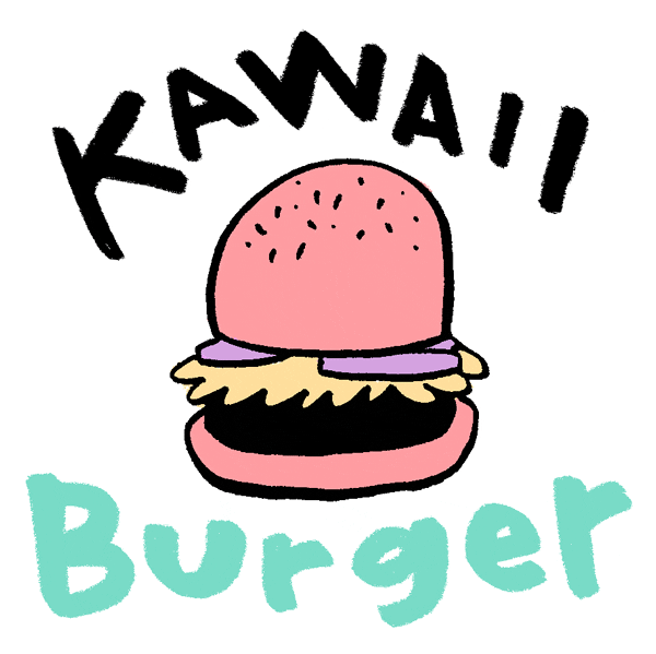 pink burger GIF by Hannah Nance