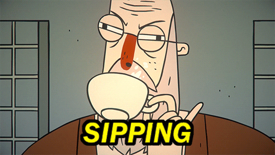 tea sipping GIF by Cartoon Hangover