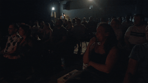 A-Lovely-Time giphyupload laughing audiences live comedy GIF