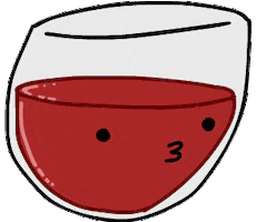 red wine kiss Sticker by Java Doodles