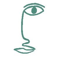 Modern Art Face Sticker by Zoe Wodarz