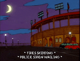 season 2 a bus pulls up in front of a stadium. GIF
